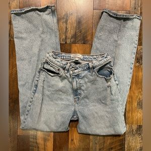 Abercrombie criss cross high raised jean